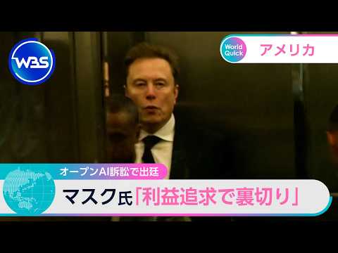 オープンAI訴訟で出廷 マスク氏「利益追求で裏切り」【WBS】 サムネイル