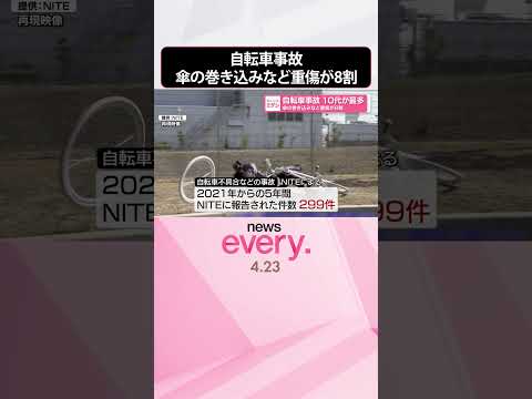 【自転車事故】10代が最多  傘の巻き込みなど重傷が8割  shorts サムネイル