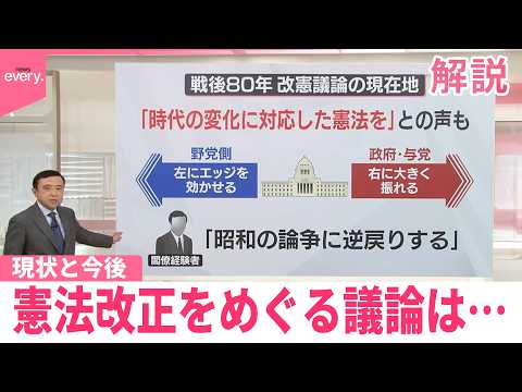 【解説】憲法改正めぐる議論は…現状と今後　戦後80年、「時代の変化に対応した憲法を」との声も サムネイル