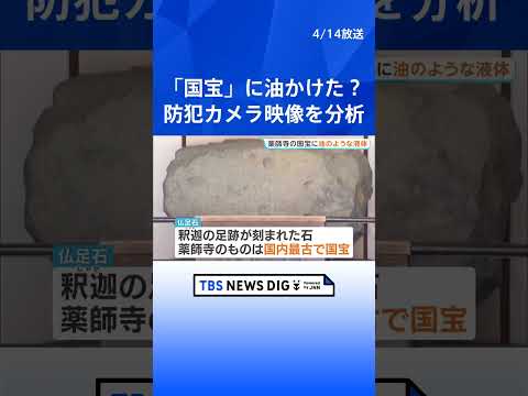 奈良市「薬師寺」で国宝に油のようなものがかけられる　大講堂に置かれている仏足石に4か所の“跡”｜TBS NEWS DI…