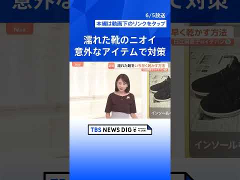 東京もそろそろ梅雨入り？　雨に濡れた靴…いち早く乾かす＆いやなニオイを消す意外なアイテムとは【Nスタ解説】｜TBS N… サムネイル