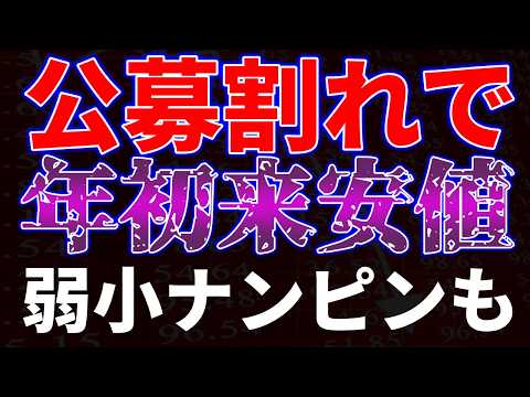 公募割れで年初来安値更新！弱小ナンピンも サムネイル