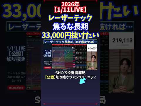 【1/11LIVE】レーザーテック焦るな長期33,000円抜けたい 日経平均株価 投資