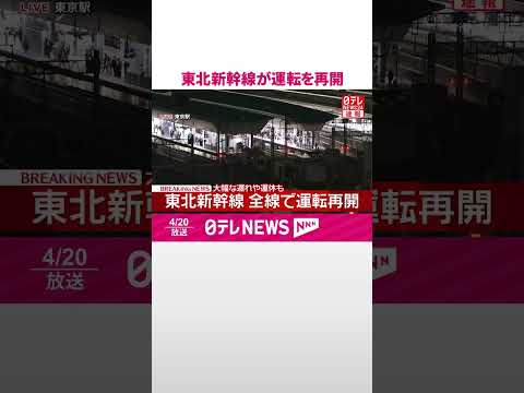 【速報】東北新幹線が運転を再開  最終列車まで大幅な遅れや運休が発生  shorts サムネイル