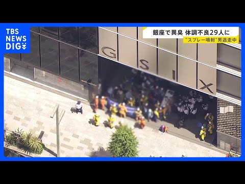 銀座で催涙スプレーのようなものを噴射し逃走 体調不良訴える人が29人に　傷害事件として逃げた男の行方を追う｜TBS N… サムネイル