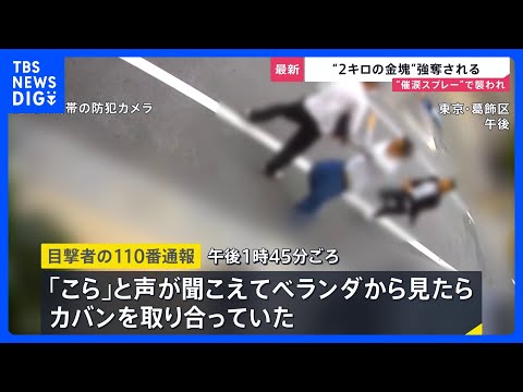 路上で揉み合い金塊2キロ強奪…防犯カメラが捉えた緊迫の瞬間　八王子の貸金庫では現金4億円が盗まれる【news23】｜T… サムネイル