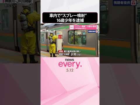 【16歳少年を逮捕】JR東海道線の車内で“スプレー噴射”  shorts サムネイル