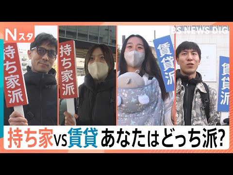 究極の選択「持ち家派」VS「賃貸派」～街頭取材121人と住まいのプロ8人がどちらを選ぶのか徹底取材【それスタ】｜TBS… サムネイル