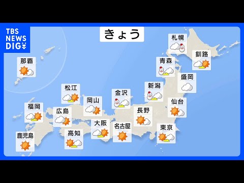 【きょうの天気】日本海側で雪 吹雪く所も　太平洋側では日差しも風がやや強く　3月8日｜TBS NEWS DIG サムネイル