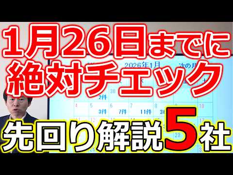 【決算ラッシュ突入！】1月26日までに“絶対チェックすべき5銘柄”先回り解説 サムネイル