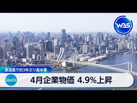 4月企業物価 4.9％上昇 原油高で約3年ぶり高水準【WBS】