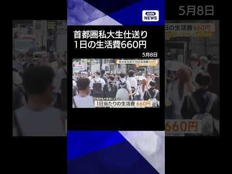 【ニュース】仕送り首都圏私大生　8割が家賃に　1日の生活費660円　35年前の4分の1　shorts サムネイル