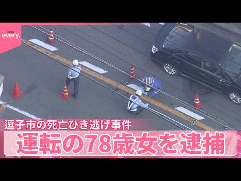 【死亡ひき逃げ事件】車を運転していた78歳女を逮捕  神奈川・逗子市 サムネイル