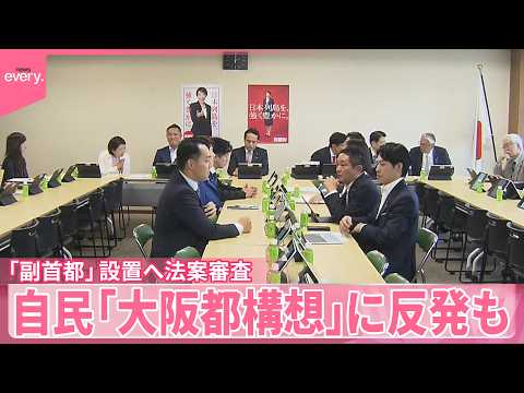 【副首都】設置に向けた法案審査  自民党で始まる「大阪都構想」に反発も  出席議員から異論相次ぐ サムネイル