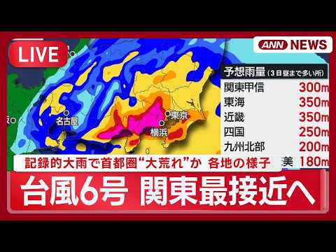 【ライブ】台風6号 きょう関東最接近 雷門・スカイツリー・銀座など 各地の様子 記録的大雨で首都圏“大荒れ”か【LIV… サムネイル