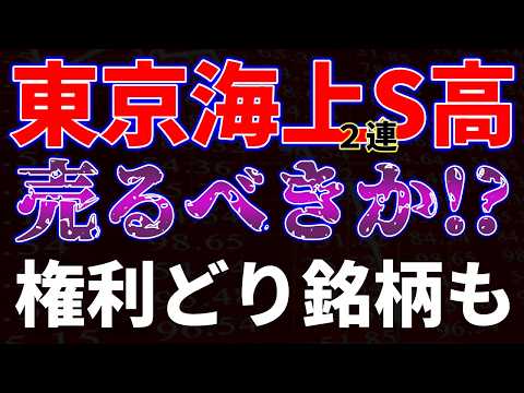 東京海上２連S高！売るべきか⁉権利どり銘柄も