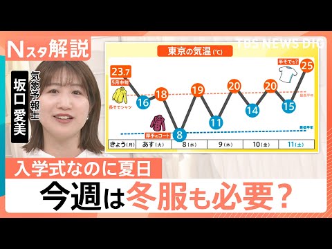 入学式は“夏日の門出”に…日傘の売上げ2割増し　今週は冬服も必要？週末にかけ気温差大きく服装選びに注意【Nスタ解説】｜… サムネイル