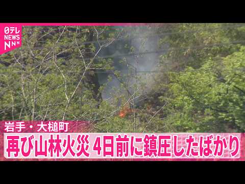【再び山林火災】延焼のおそれなし  4日前に鎮圧したばかり  岩手・大槌町 サムネイル