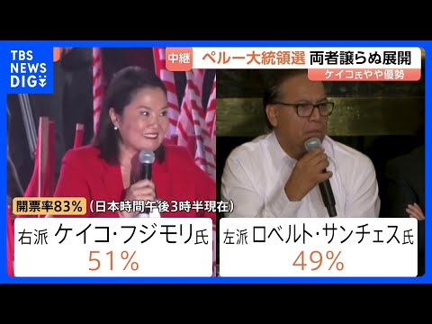 ペルー大統領選 決選投票の開票進む　フジモリ元大統領の長女・ケイコ氏と左派候補・サンチェス氏が接戦　ケイコ氏やや優勢… サムネイル