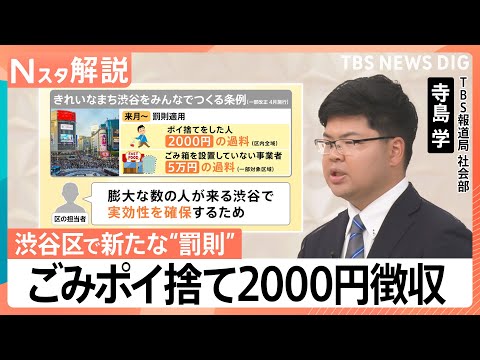 渋谷区 6月からごみのポイ捨て2000円徴収、問われる「ごみ箱の責任」管理は誰がするべき？【Nスタ解説】｜TBS NE… サムネイル