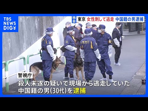 【速報・独自】逃走中の中国籍の30代男を逮捕　30代女性が胸や背中など複数か所を刃物のようなもので刺される　東京・高田… サムネイル