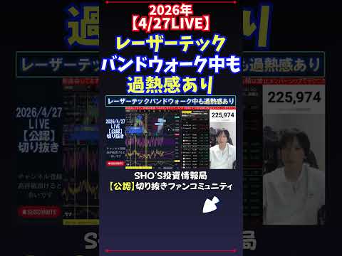 【4/27LIVE】レーザーテックバンドウォーク中も過熱感あり 日経平均株価 投資 サムネイル