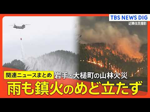 【山林火災 岩手･大槌町】山火事 発生6日目で“初めての雨”も鎮圧のめどたたず/28日夕方から降雨予報/避難指示エリア… サムネイル