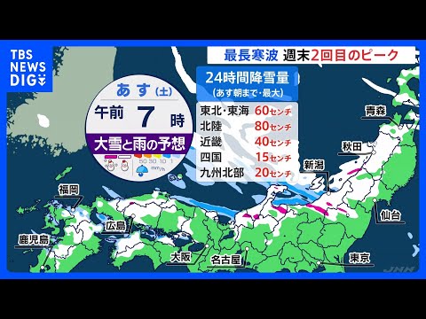 【強い寒波・大雪の影響このあとも】きょう午後も北陸・東北中心に局地的に雪の降り方強まる　週末は日本海側で再び大雪のピー… サムネイル