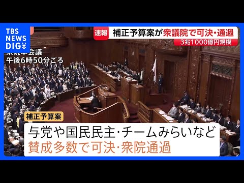【速報】今年度補正予算案が衆議院で可決・通過　中東情勢の長期化に備えた3兆1000億円規模｜TBS NEWS DIG サムネイル