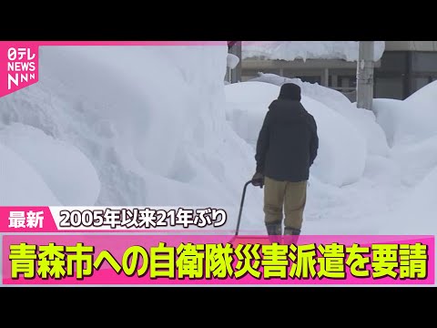 【記録的大雪】青森市への自衛隊災害派遣を要請　1人暮らし高齢者世帯の緊急除雪作業など── 気象ニュースライブ（日テレN… サムネイル