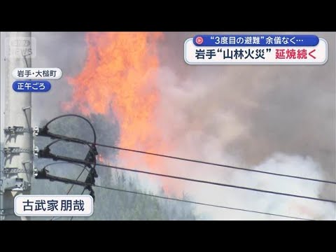 岩手“山林火災”延焼続く　“3度目の避難”余儀なく…【スーパーJチャンネル】(2026年4月25日) サムネイル