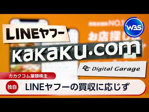 【独自】LINEヤフーの買収に応じず カカクコム筆頭株主デジタルガレージ【WBS】 サムネイル