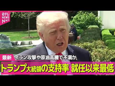 【最新イラン情勢】トランプ大統領「イランから自国が『崩壊状態』と連絡」 /トランプ大統領の支持率、就任以来最低に　イラ… サムネイル