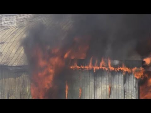 【速報】「爆発し1階から出火」倉庫で火災 消火活動続く　北海道江別市(2026年5月10日) サムネイル