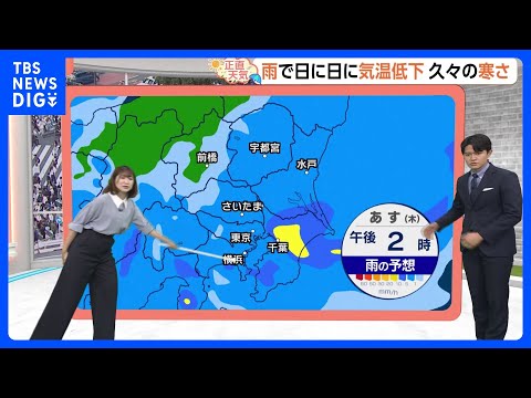 【5月21日 関東の天気】久々に雨の一日 暑さ中休み｜TBS NEWS DIG サムネイル