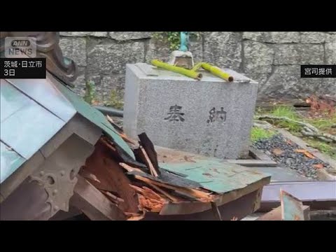 台風6号で茨城・日立市の神社で倒木　鳥居や手水舎が損壊(2026年6月4日)