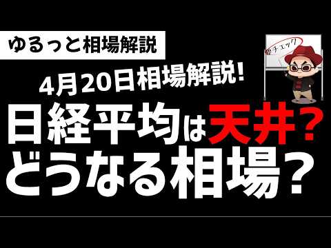 【4月20日のゆるっと相場解説】日経平均株価はW天井つけるのか？どうなる今度の日経平均株価は？ズボラ株投資 サムネイル