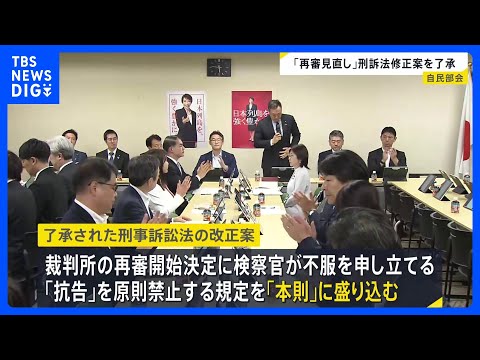再審制度の見直しめぐる改正案を了承 検察官抗告「原則禁止」を本則に盛り込む　15日に閣議決定へ｜TBS NEWS DIG サムネイル