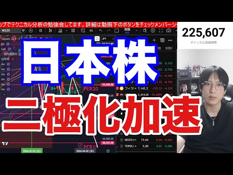 4/11【日本株ニ極化加速‼️】米イラン停戦交渉控えAI関連だけ爆上げ→日経平均急伸の異常な二極化相場。WTI原油急落… サムネイル
