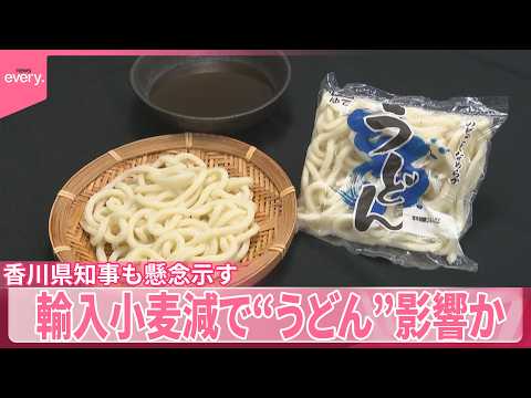 【“うどん不安”】輸入小麦減で影響か  “1袋28円”袋麺にも不安の声「緊張感もって」香川県知事も懸念示す…