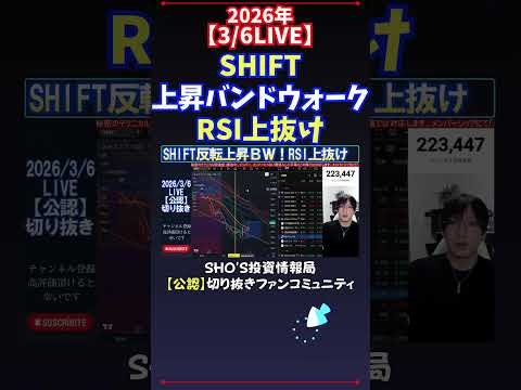 【3/6LIVE】SHIFT上昇バンドウォークRSI上抜け 日経平均株価 投資 サムネイル