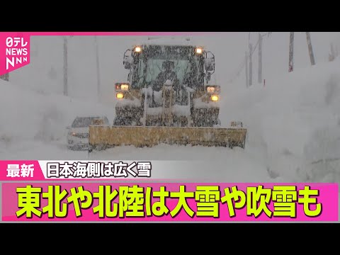 【“最長”寒波】日本海側は広く雪  東北や北陸は平野部も含め大雪や吹雪も  太平洋側は晴れ間多い ── 気象ニュースラ… サムネイル