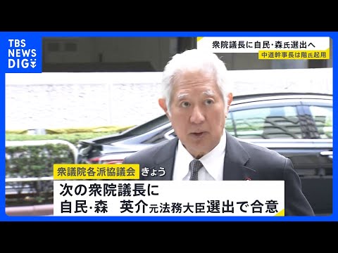 衆議院議長に自民・森英介 元法務大臣選出で合意　中道改革連合・小川代表は階猛氏を幹事長に起用の方針｜TBS NEWS… サムネイル