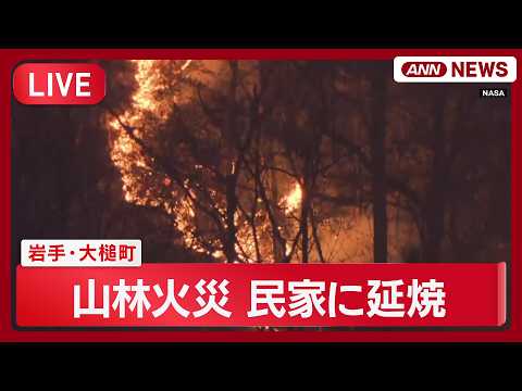 【緊急ライブ】岩手・大槌町で山林火災　建物にも延焼【LIVE】(2026年4月22日) ANN/テレ朝 サムネイル