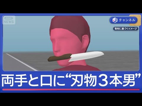 両手と口に“刃物3本所持”男逮捕「野菜取りに行く途中だった」【スーパーJチャンネル】(2026年1月26日) サムネイル