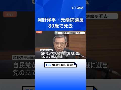 河野洋平・元衆議院議長が今月8日に死去　89歳　自民党総裁や外務大臣など歴任　93年には「河野談話」発表｜TBS NE… サムネイル