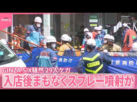 【銀座中心地が騒然】GINZA SIX入店後まもなくスプレー噴射か  29人ケガ サムネイル