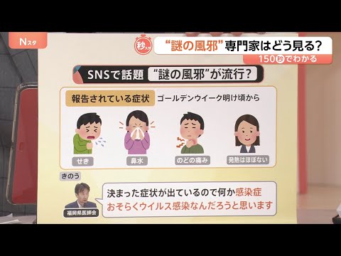 「インフルでもコロナでもない…」GW明けに急増する“熱のない風邪”の正体とは？ 専門医が鳴らす警鐘【Nスタ解説】｜TB… サムネイル