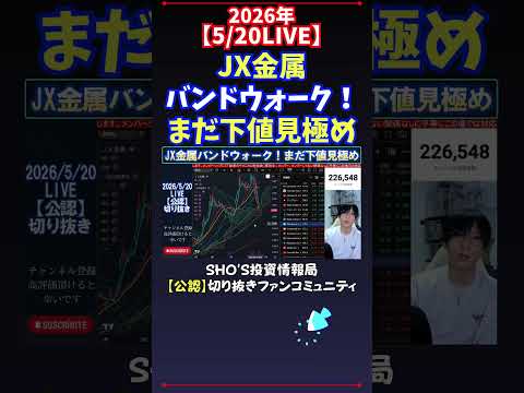 【5/20LIVE】JX金属バンドウォーク！まだ下値見極め 日経平均株価 投資 サムネイル