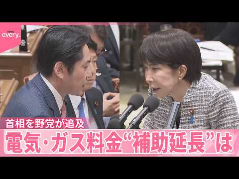 【イラン情勢受け】電気･ガス料金“補助延長”は  首相を野党が追及 サムネイル